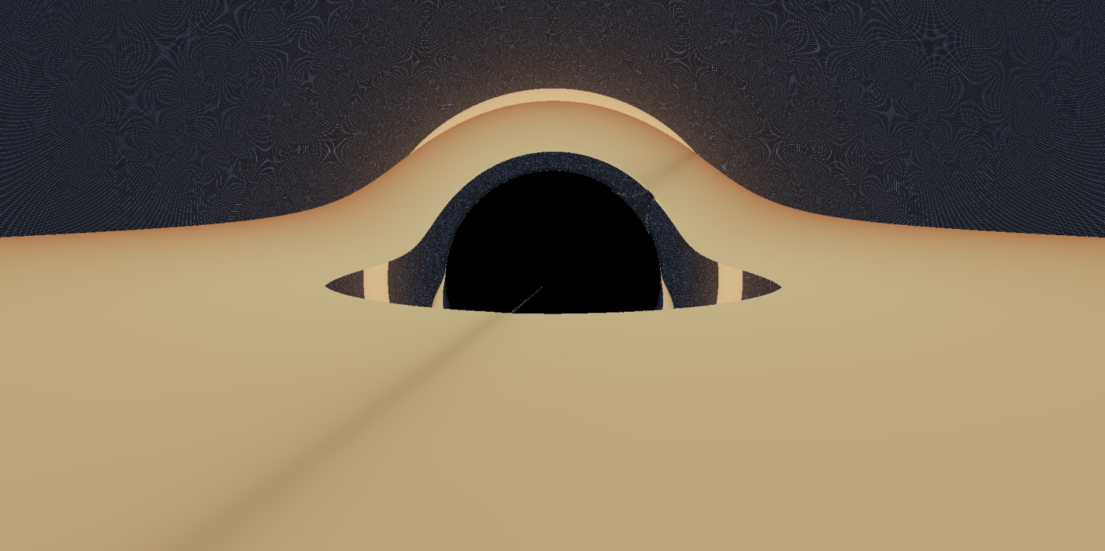 Visual del simulatore di buco nero in C# con ray tracing